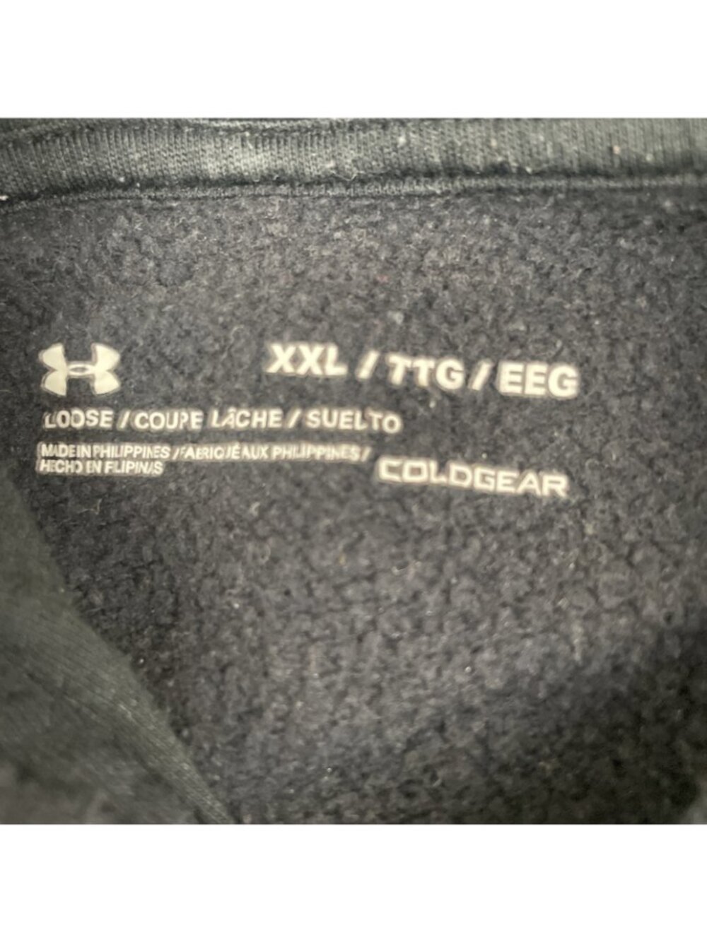 Under Armour Hoodie Men’s 2XL Black Loose Coldgear Sweatshirt Activewear - Picture 5 of 8